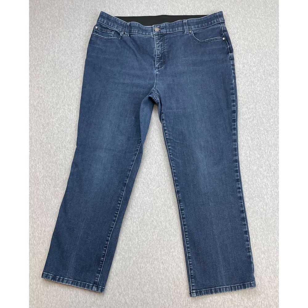 Chicos Jeans Womens 2.5S (US 14) Blue Cotton Blend Stretch Fabulously Slimming